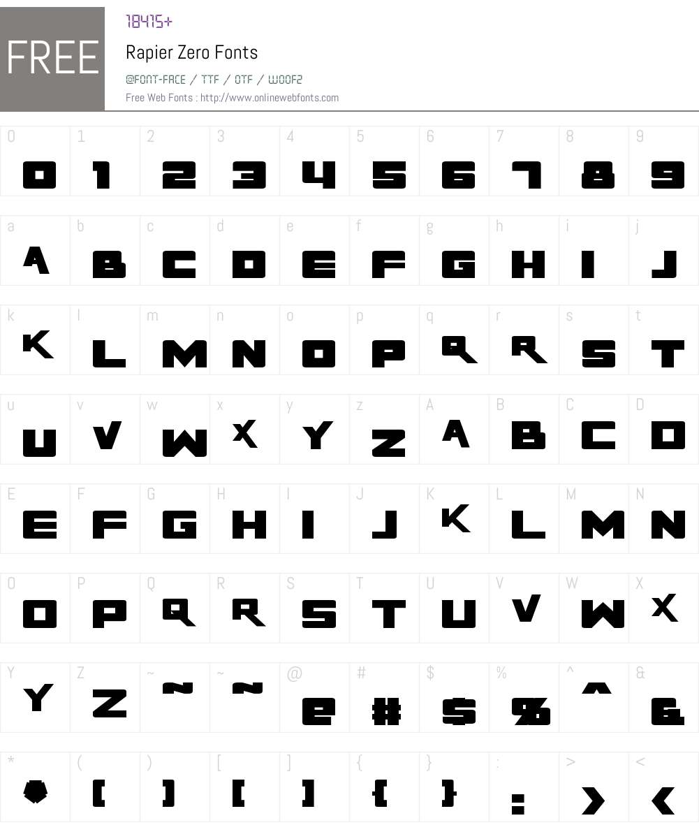 Rapier Zero Font Screenshots