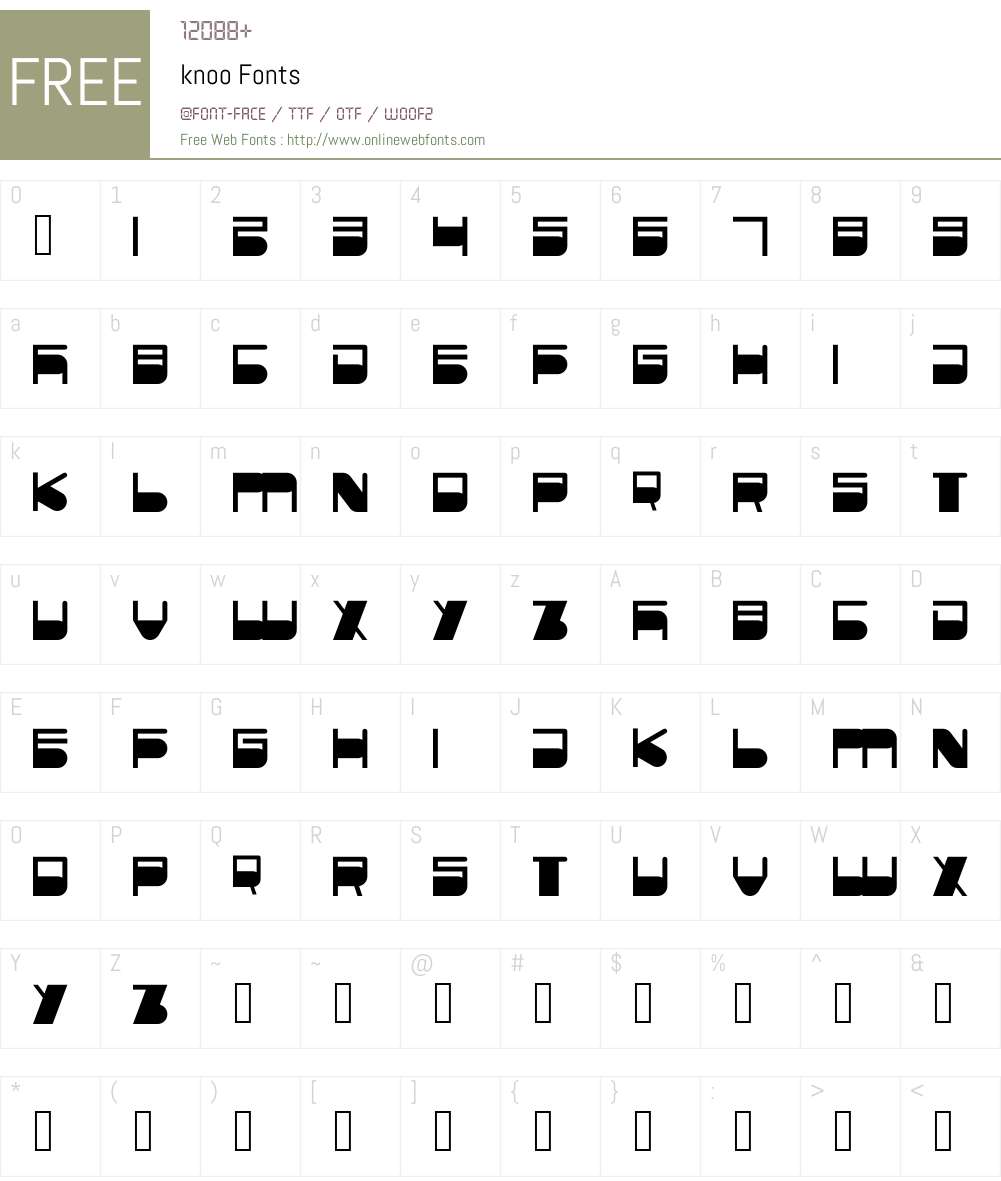 knoo Font Screenshots