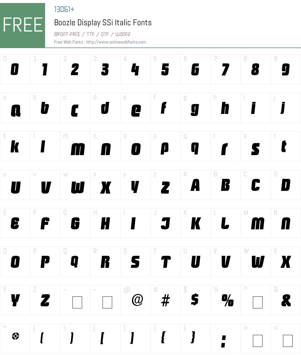 Boozle Display SSi Font Screenshots