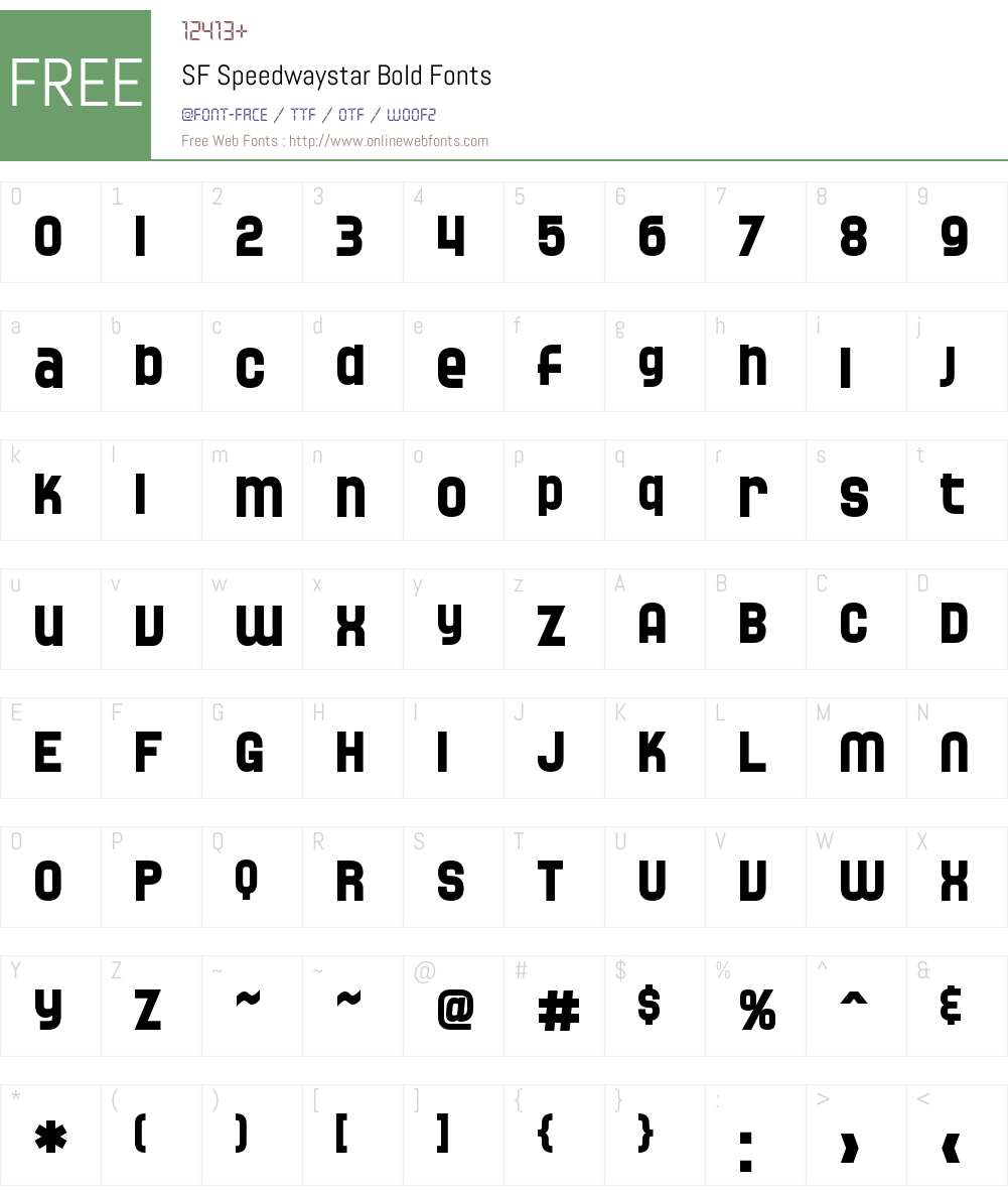 SF Speedwaystar Font Screenshots