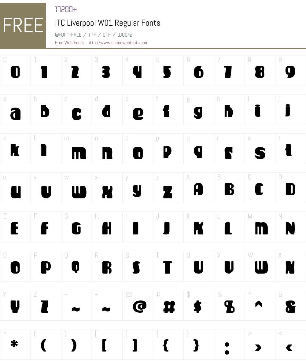 ITCLiverpoolW01-Regular Font Screenshots