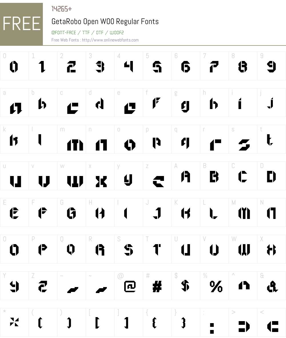GetaRoboOpenW00-Regular Font Screenshots