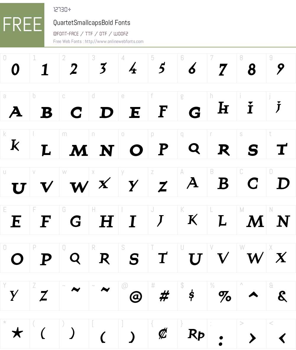 QuartetSmallcapsBold Font Screenshots