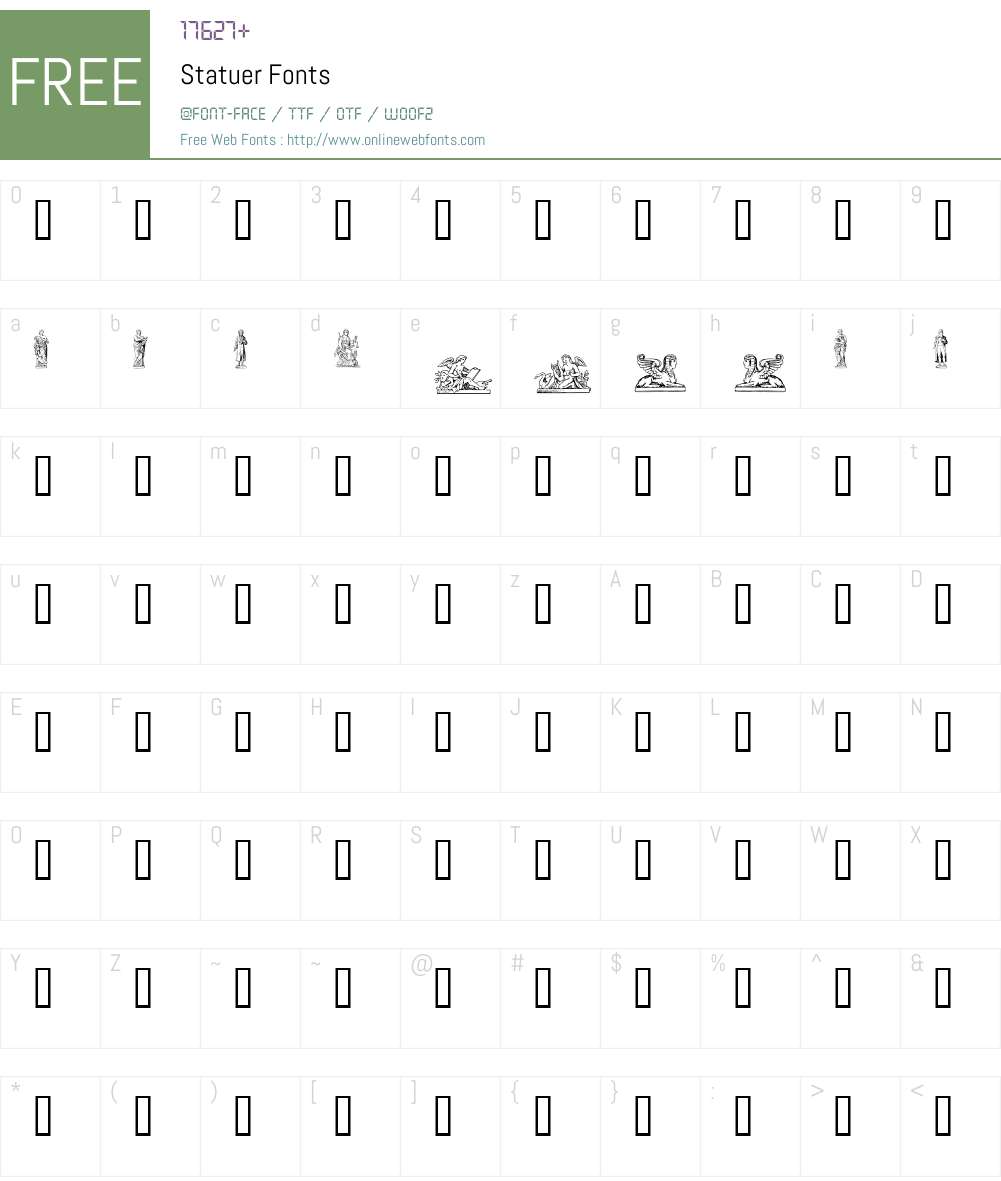Statuer Font Screenshots