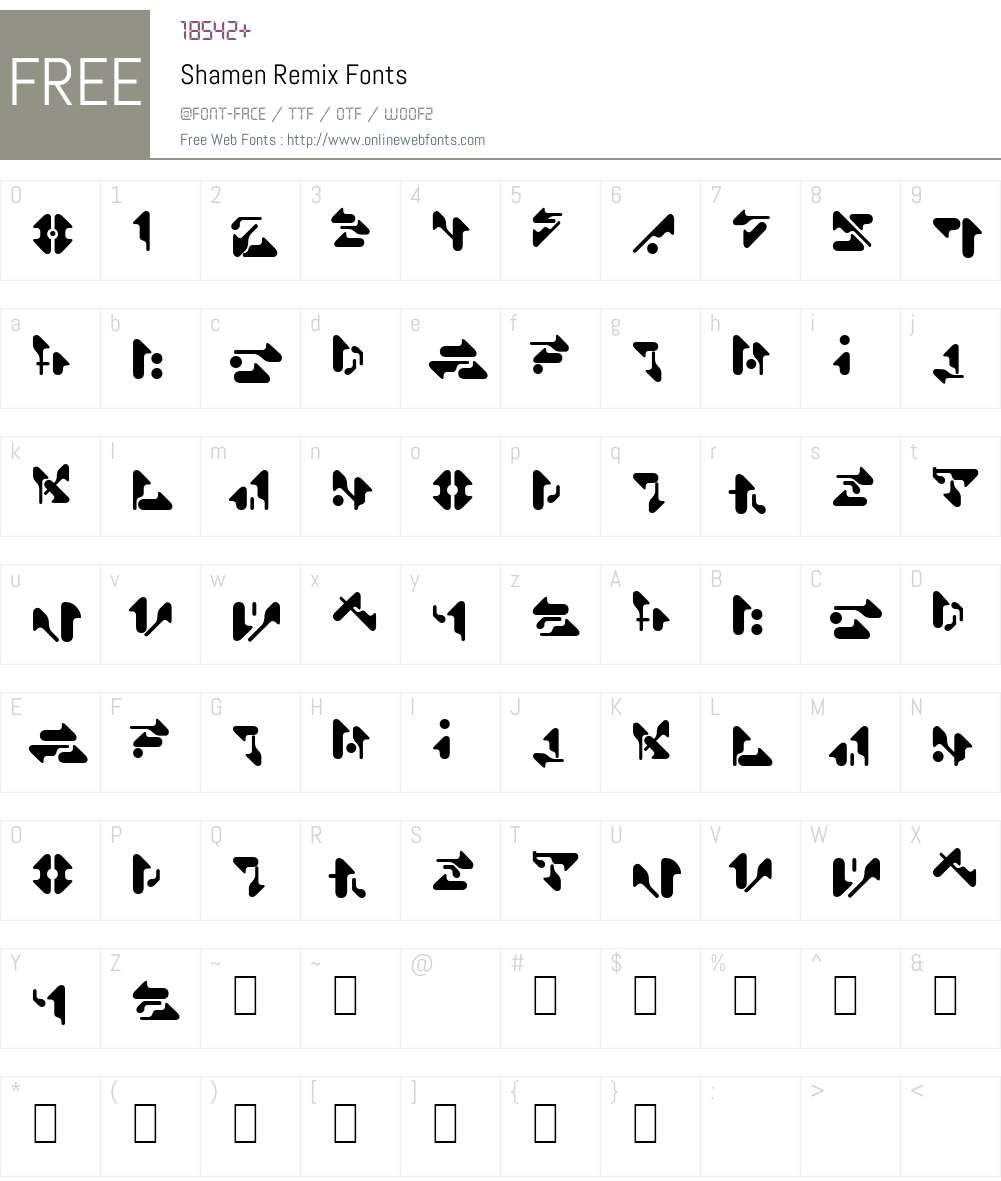 Shamen Remix Font Screenshots