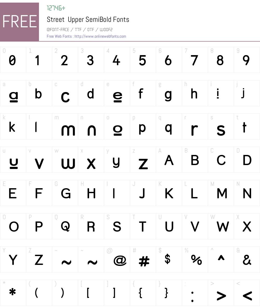Street Upper SemiBold Font Screenshots