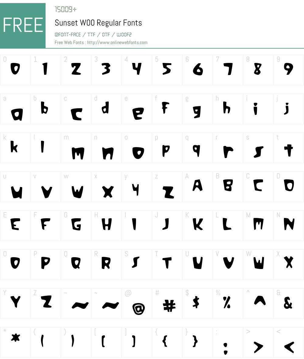 Sunset Font Screenshots