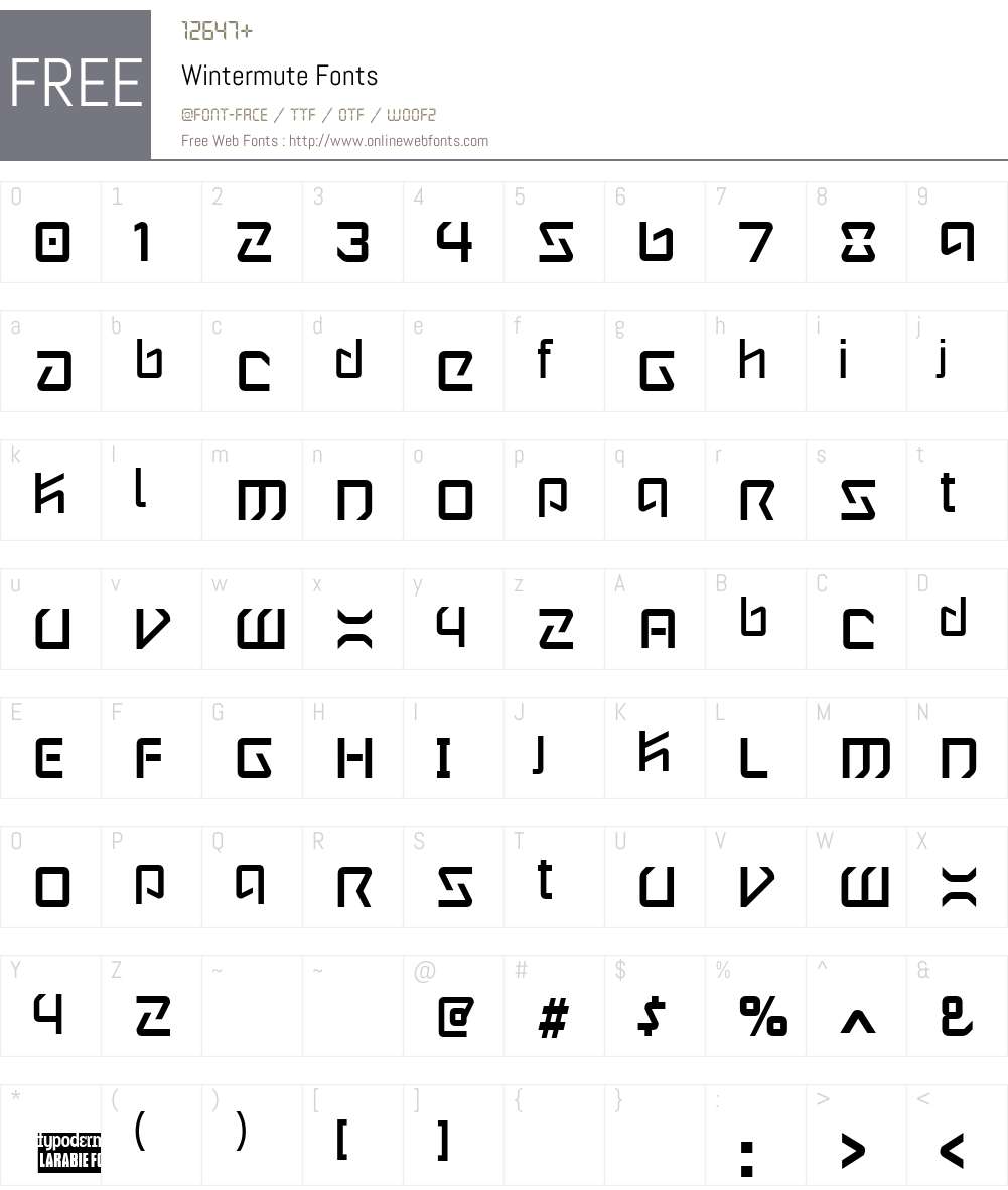 Wintermute Font Screenshots