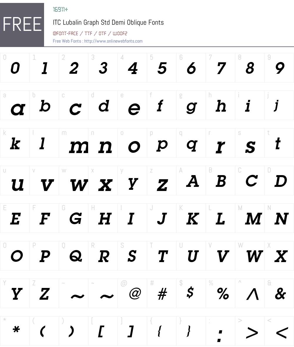 ITC Lubalin Graph Std Font Screenshots