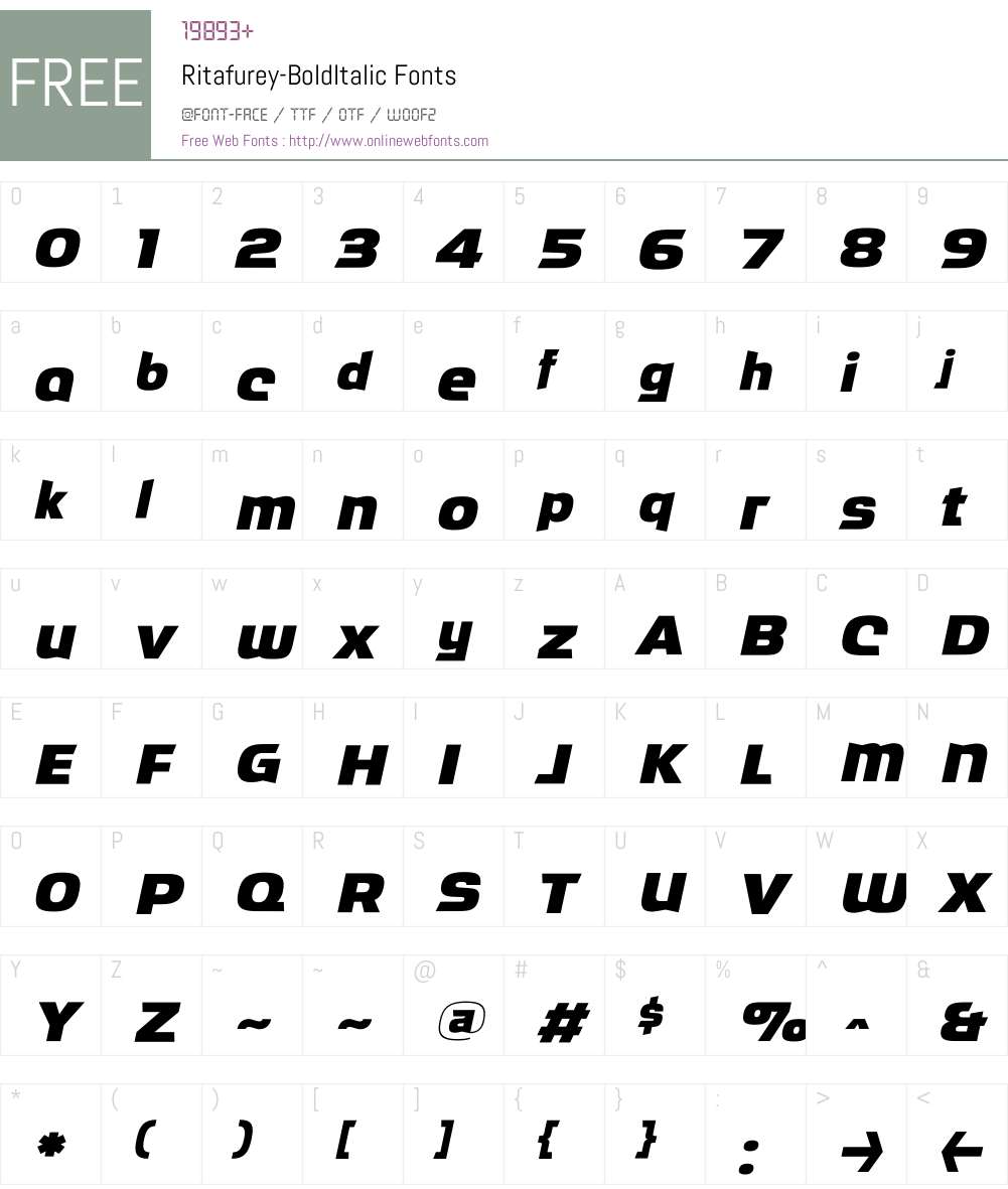 Ritafurey Font Screenshots