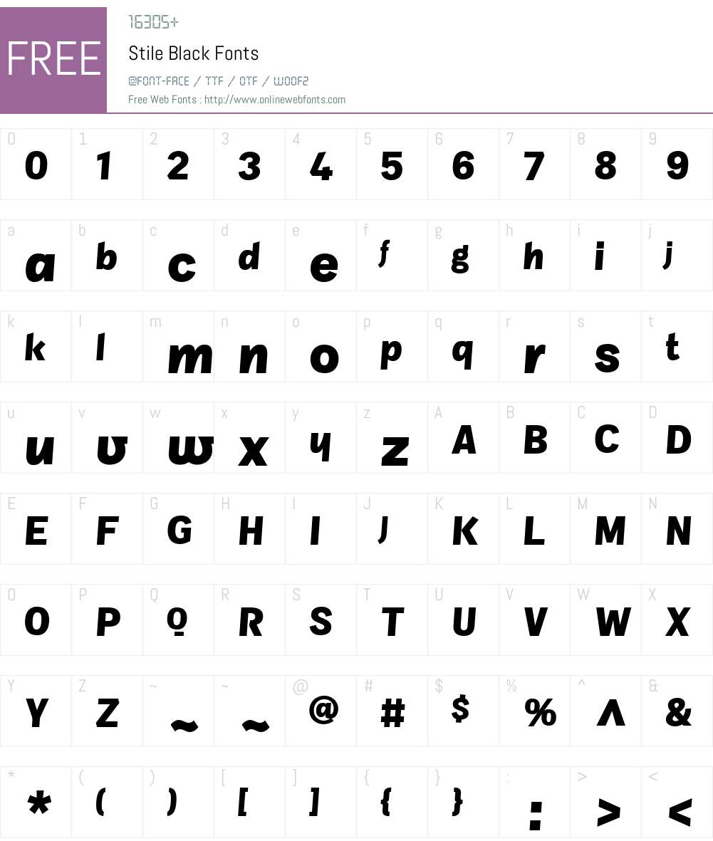StileBlack Font Screenshots