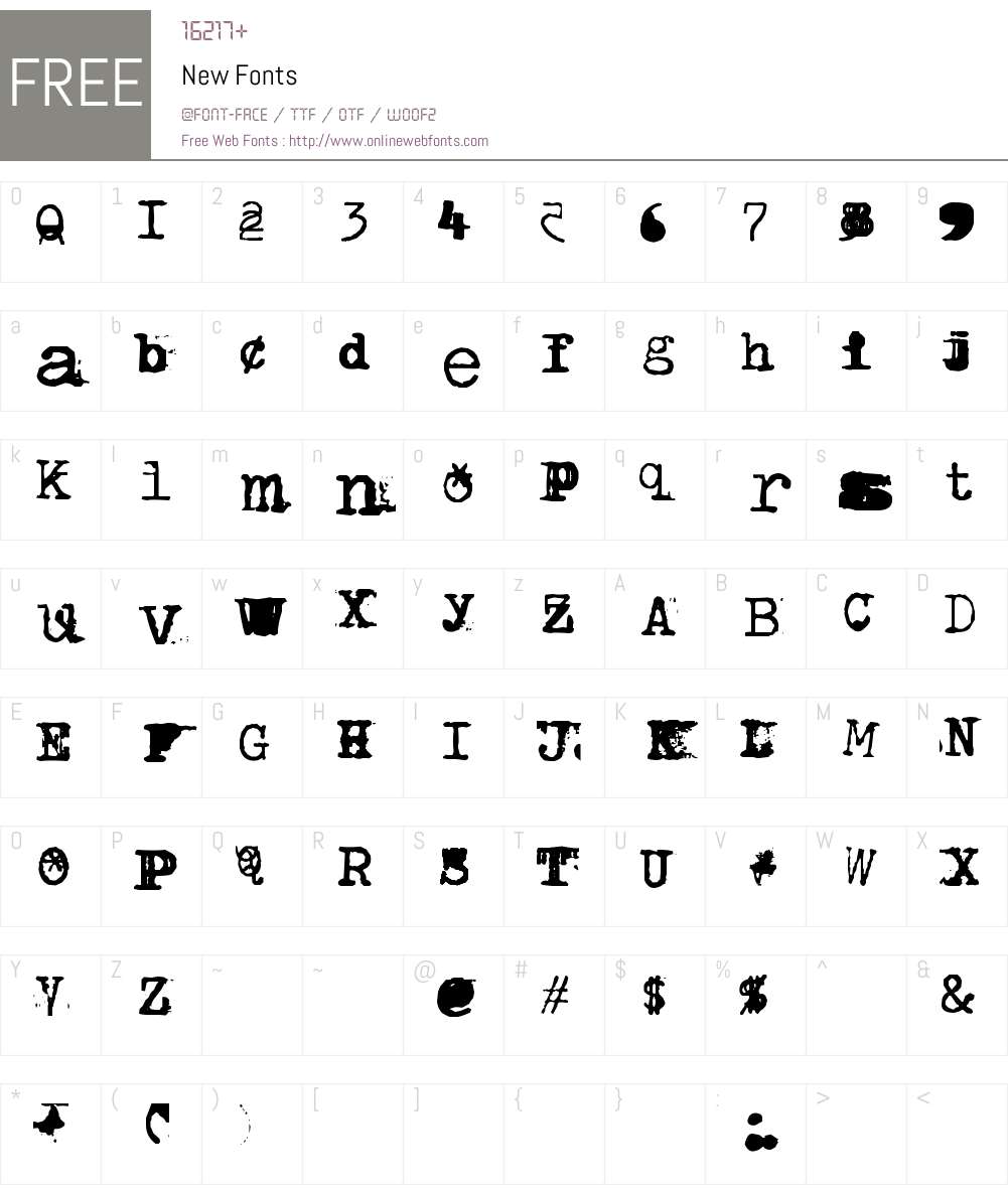 New Font Screenshots