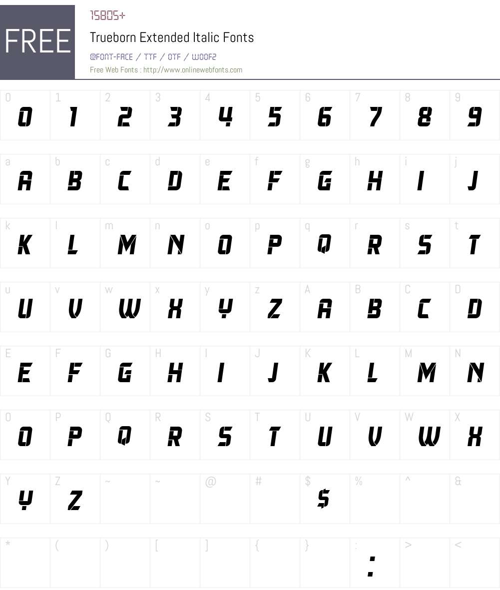 Trueborn Font Screenshots
