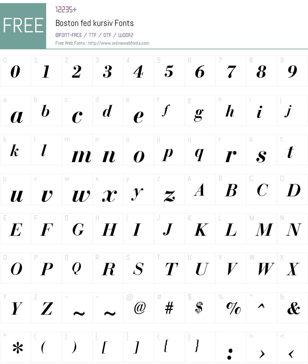Boston Font Screenshots