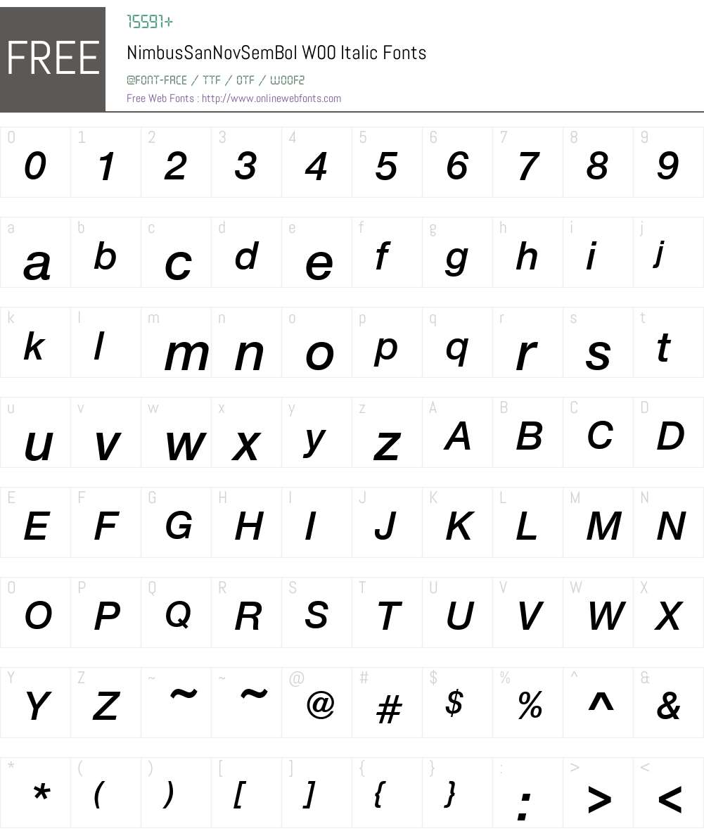 NimbusSanNovSemBolW00-It Font Screenshots