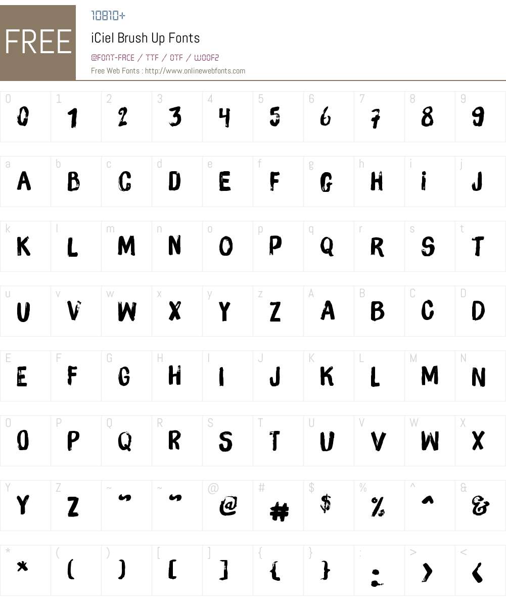 iCiel Brush Up Font Screenshots