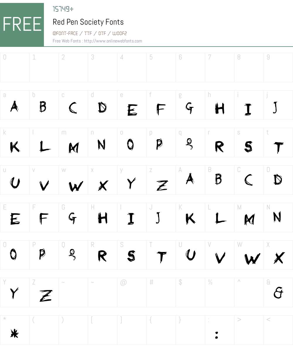 Red Pen Society Font Screenshots