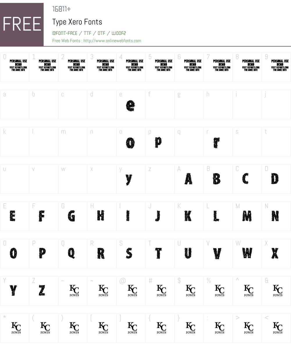 Type Xero Font Screenshots
