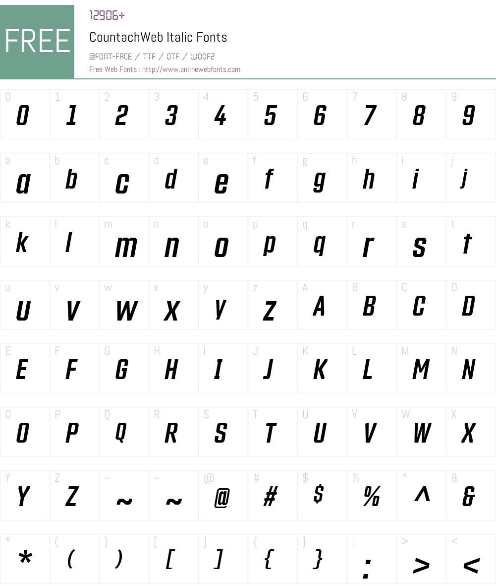 CountachWeb Font Screenshots