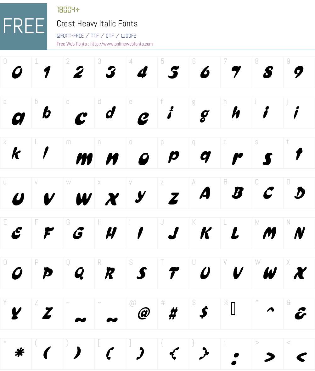 Crest Heavy Font Screenshots