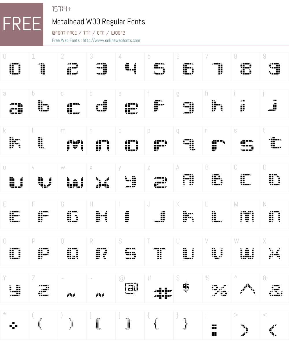 Metalhead Font Screenshots