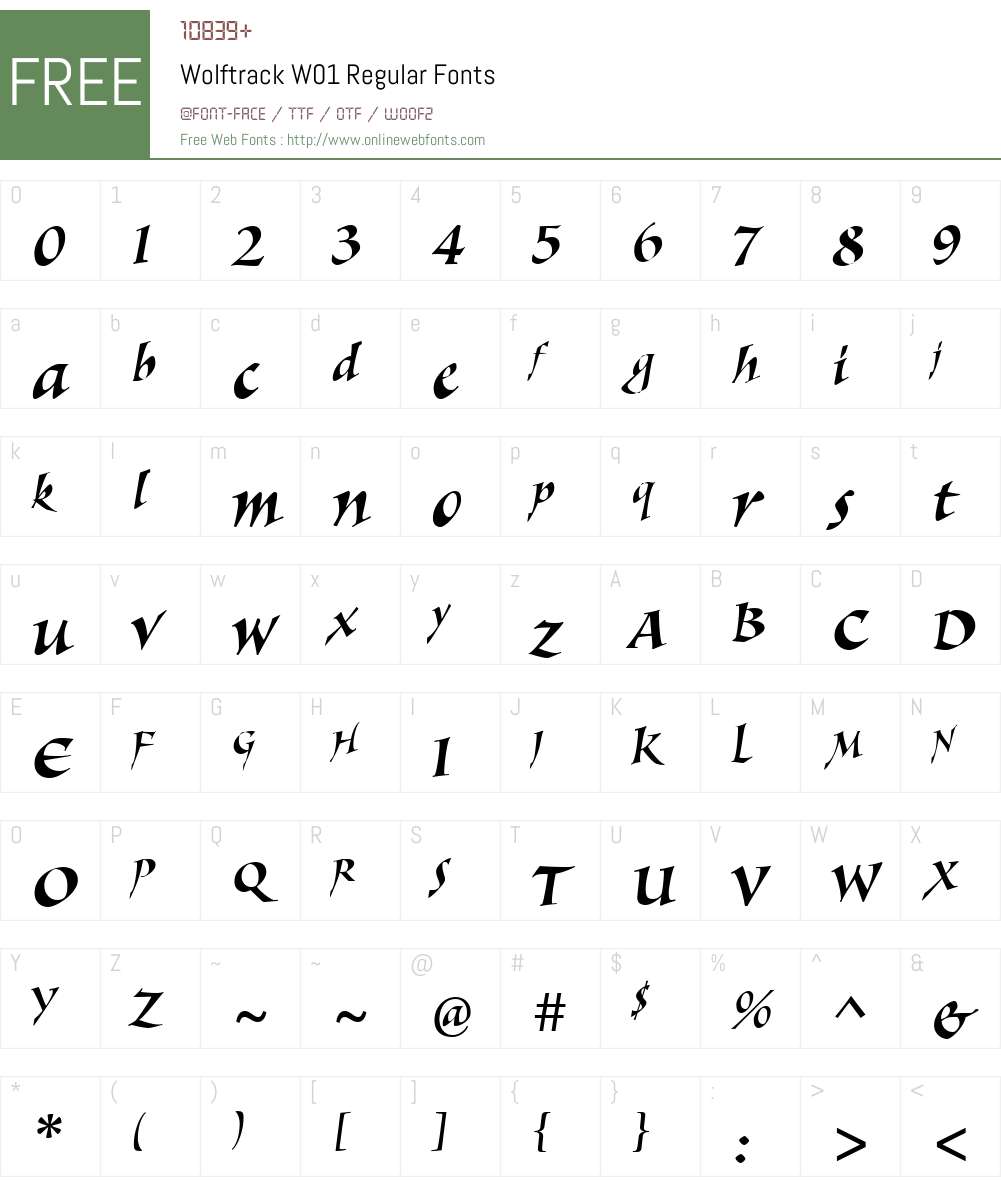 Wolftrack Font Screenshots