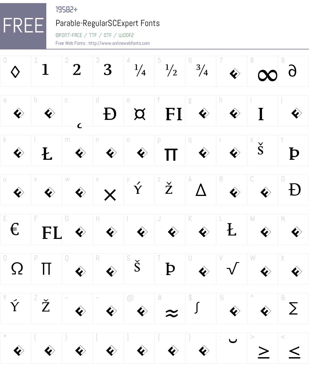 Parable-RegularSCExpert Font Screenshots
