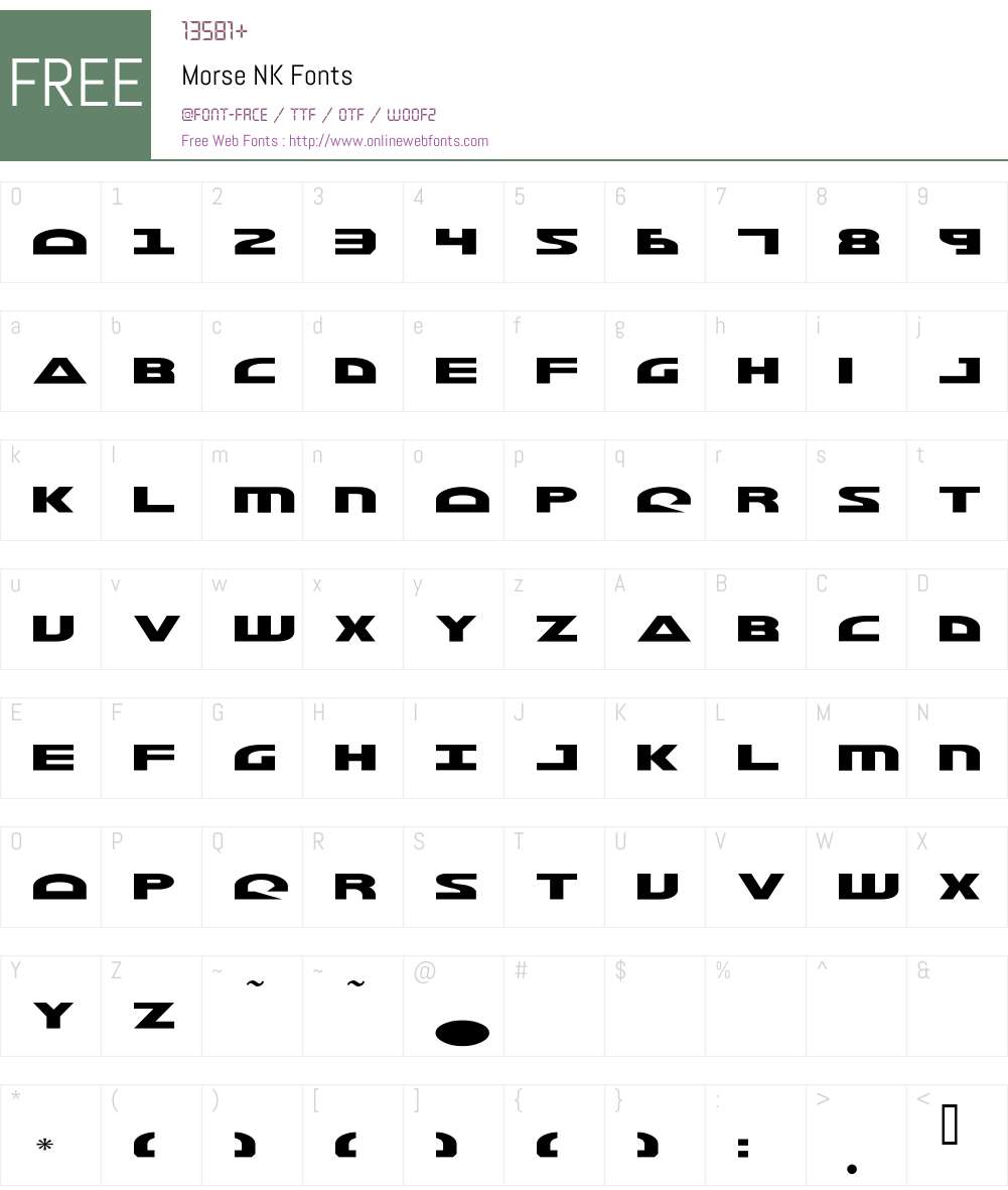 Morse NK Font Screenshots