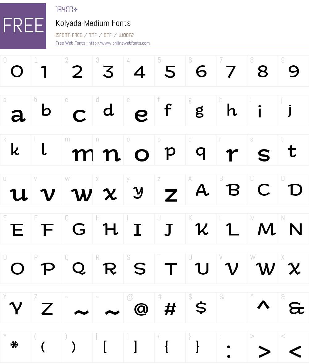 Kolyada-Medium Font Screenshots