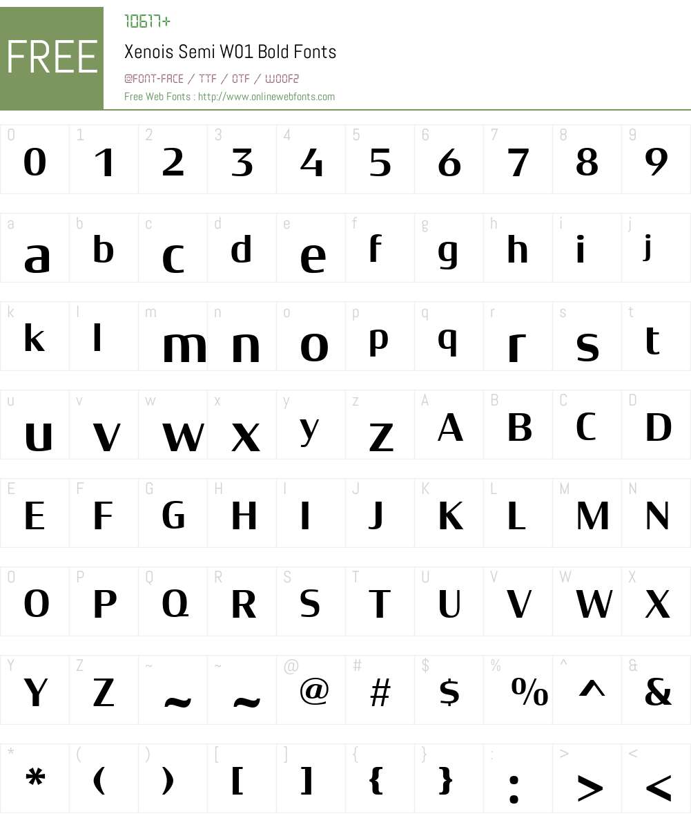 XenoisSemiW01-Bold Font Screenshots