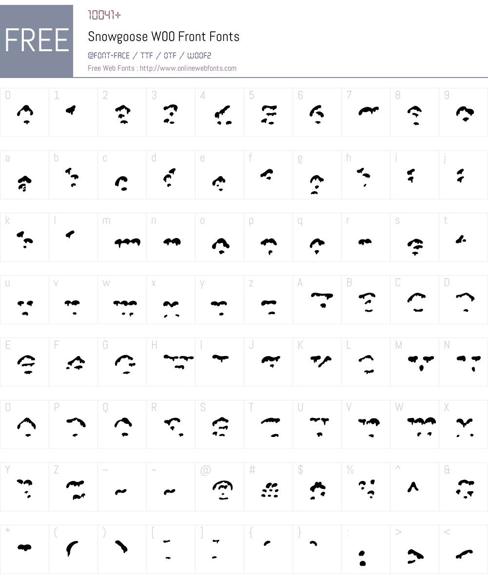 SnowgooseW00-Front Font Screenshots