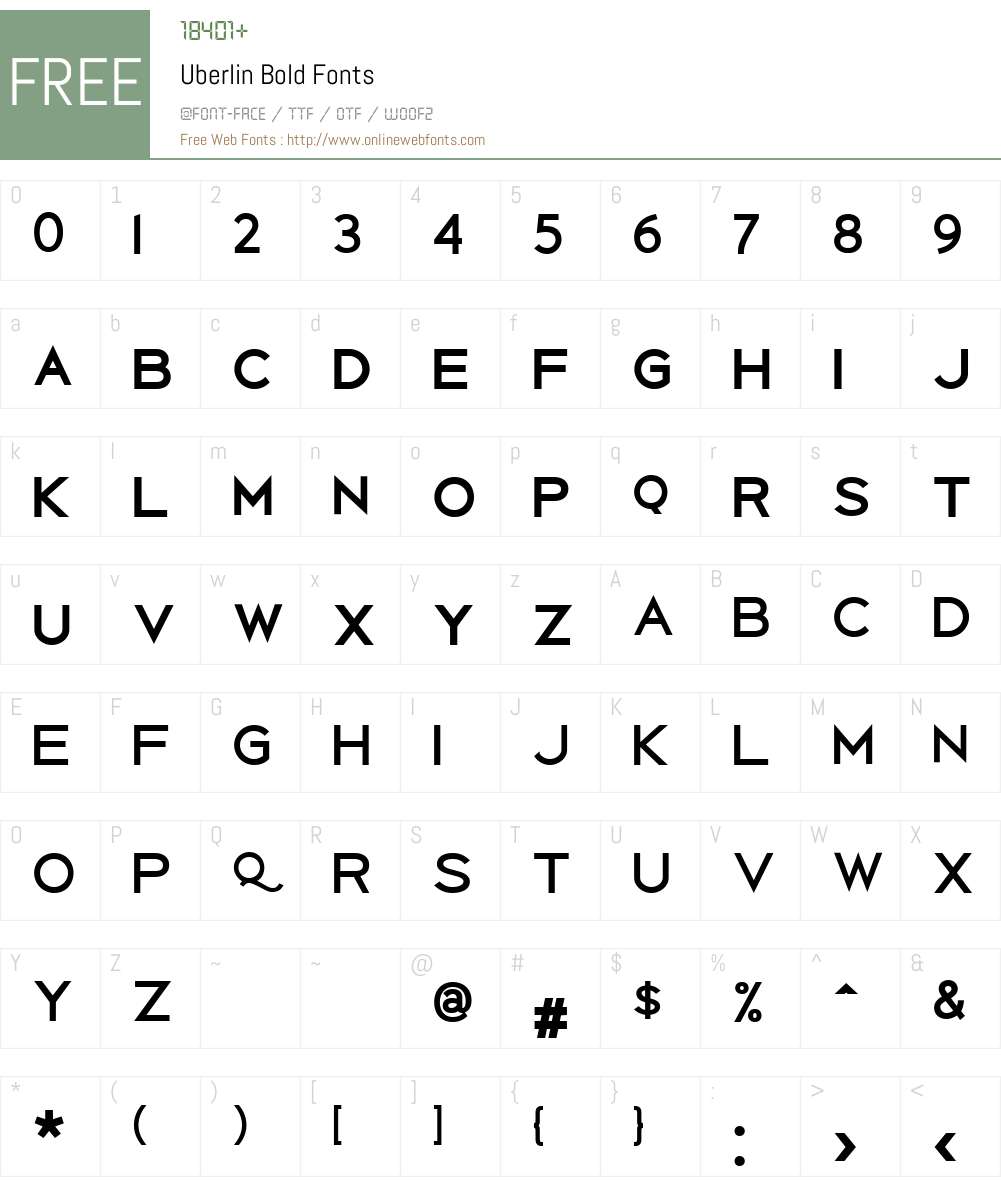 Uberlin Bold Font Screenshots