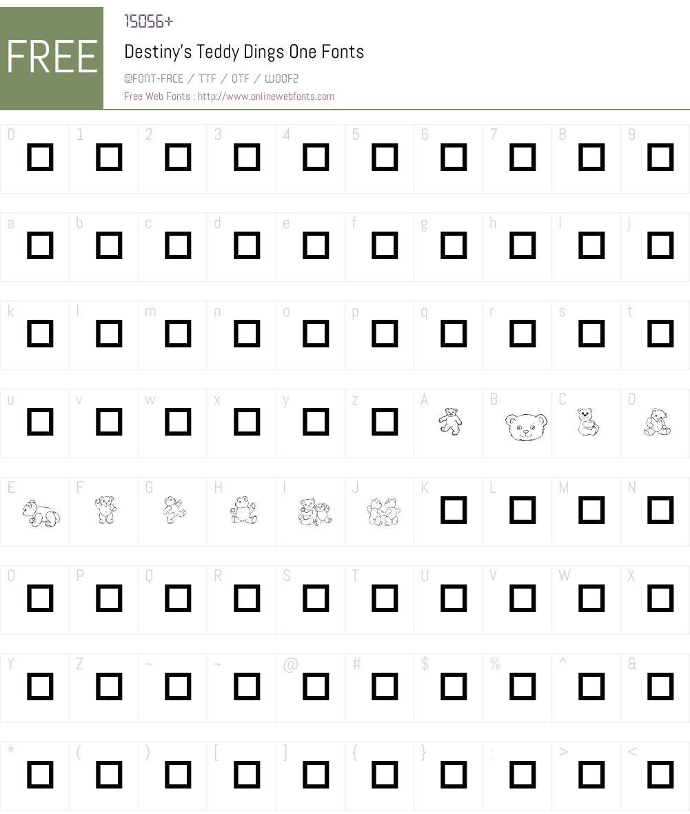 Destiny's Teddy Dings One Font Screenshots