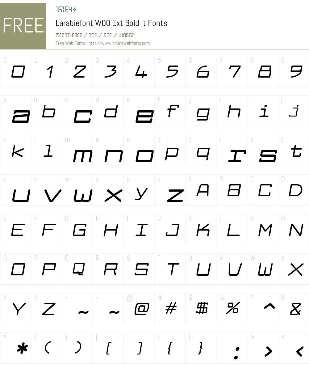 LarabiefontW00-ExtBoldIt Font Screenshots