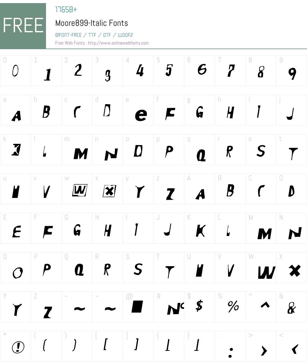 Moore899 Font Screenshots
