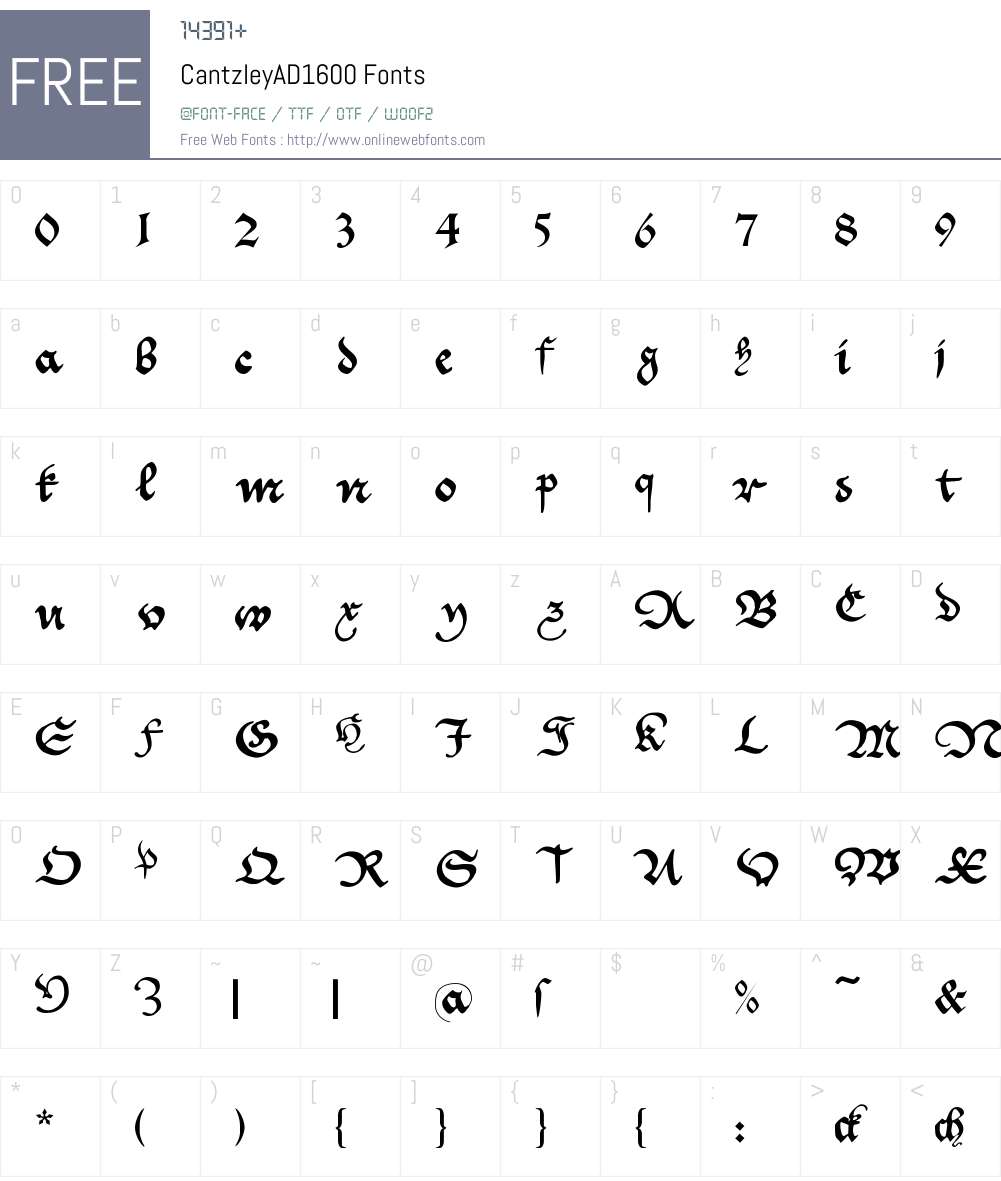 CantzleyAD1600 Font Screenshots