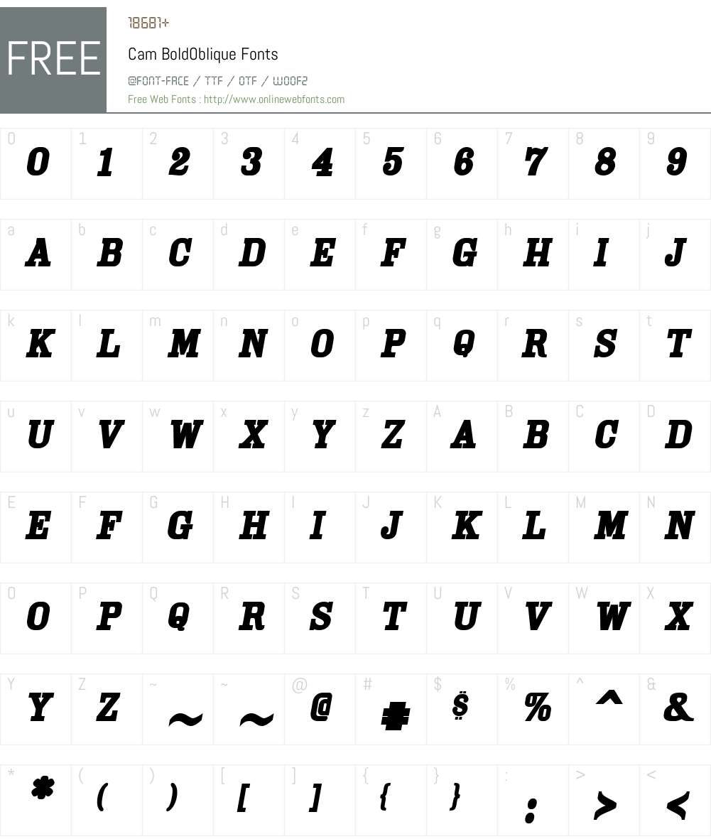 Cam Font Screenshots