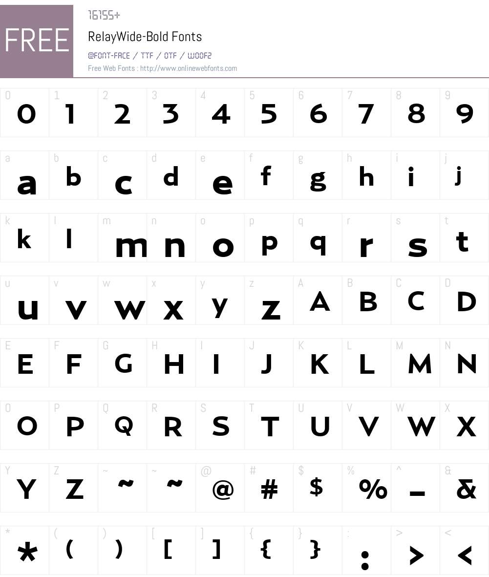 RelayWide-Bold Font Screenshots