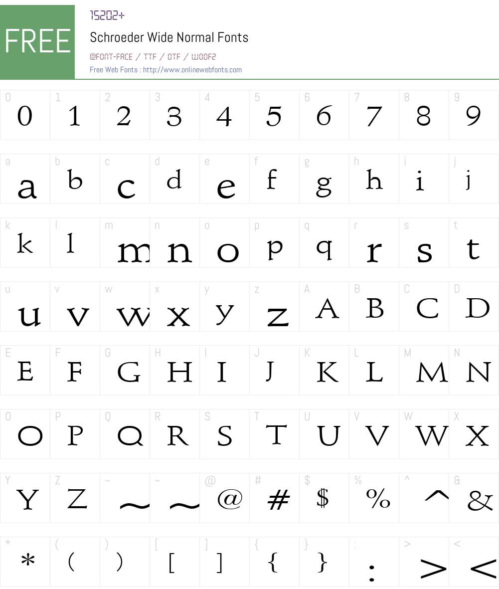 Schroeder Wide Font Screenshots