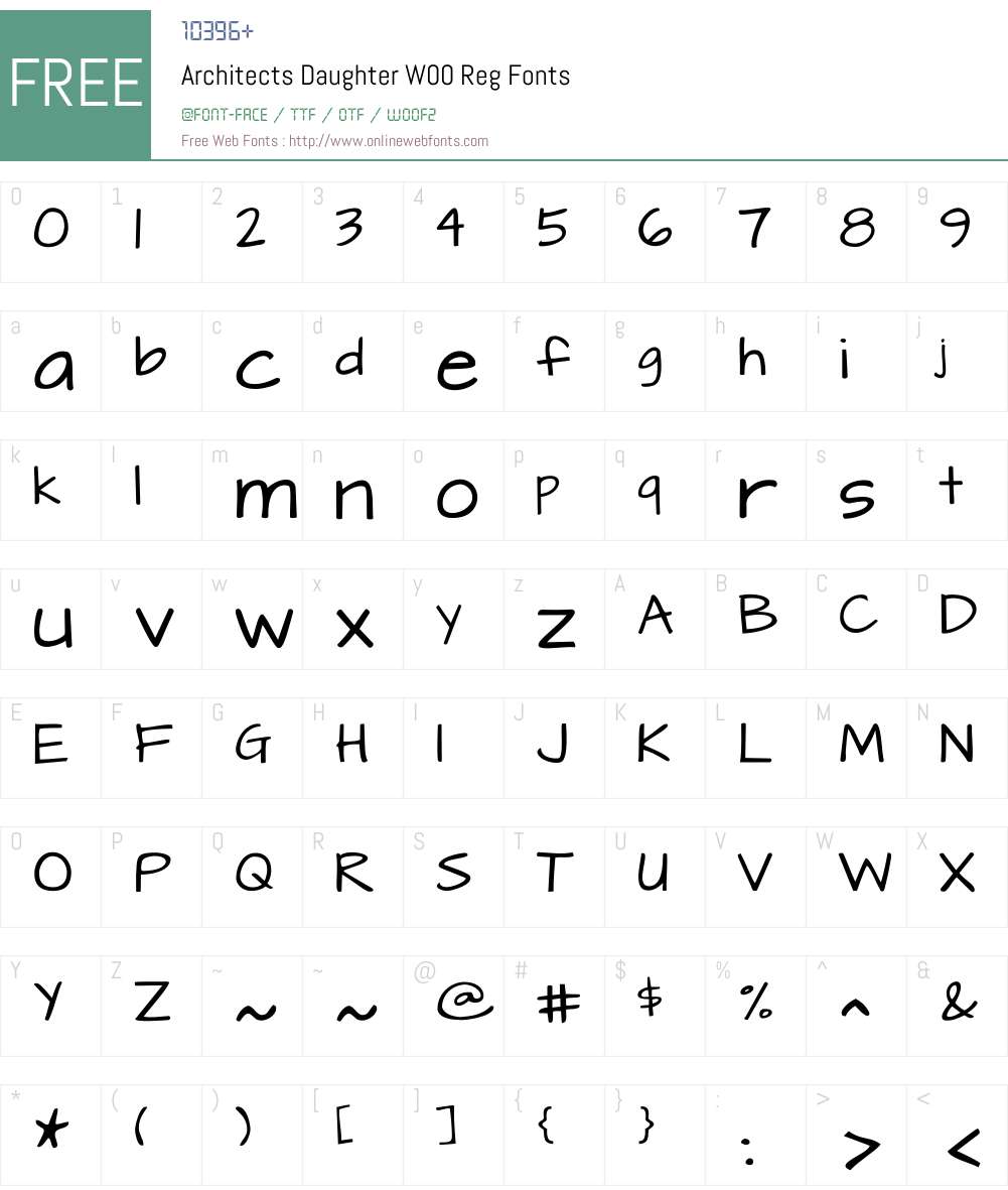 ArchitectsDaughterW00-Reg Font Screenshots