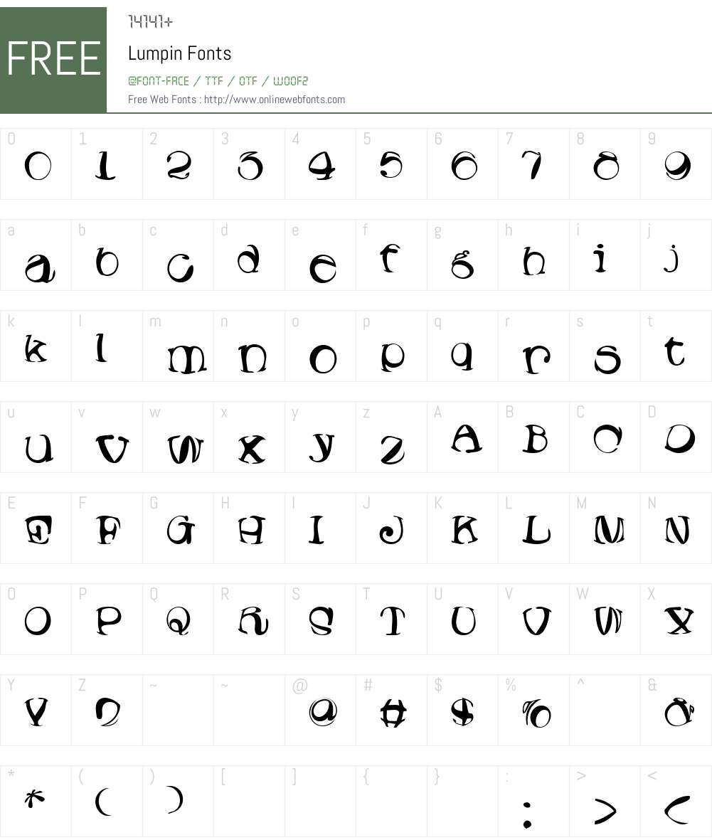 Lumpin Font Screenshots