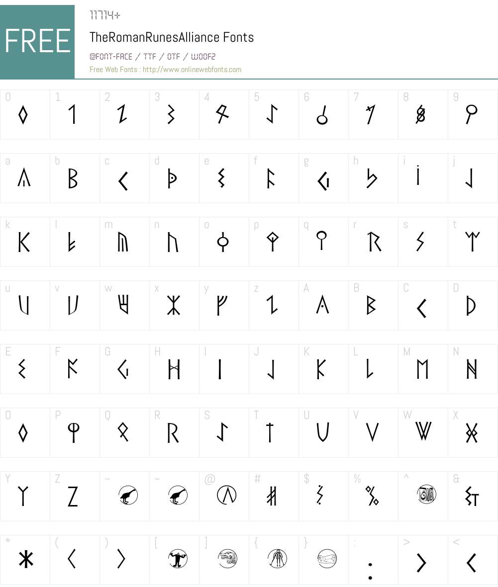 TheRomanRunesAlliance Font Screenshots