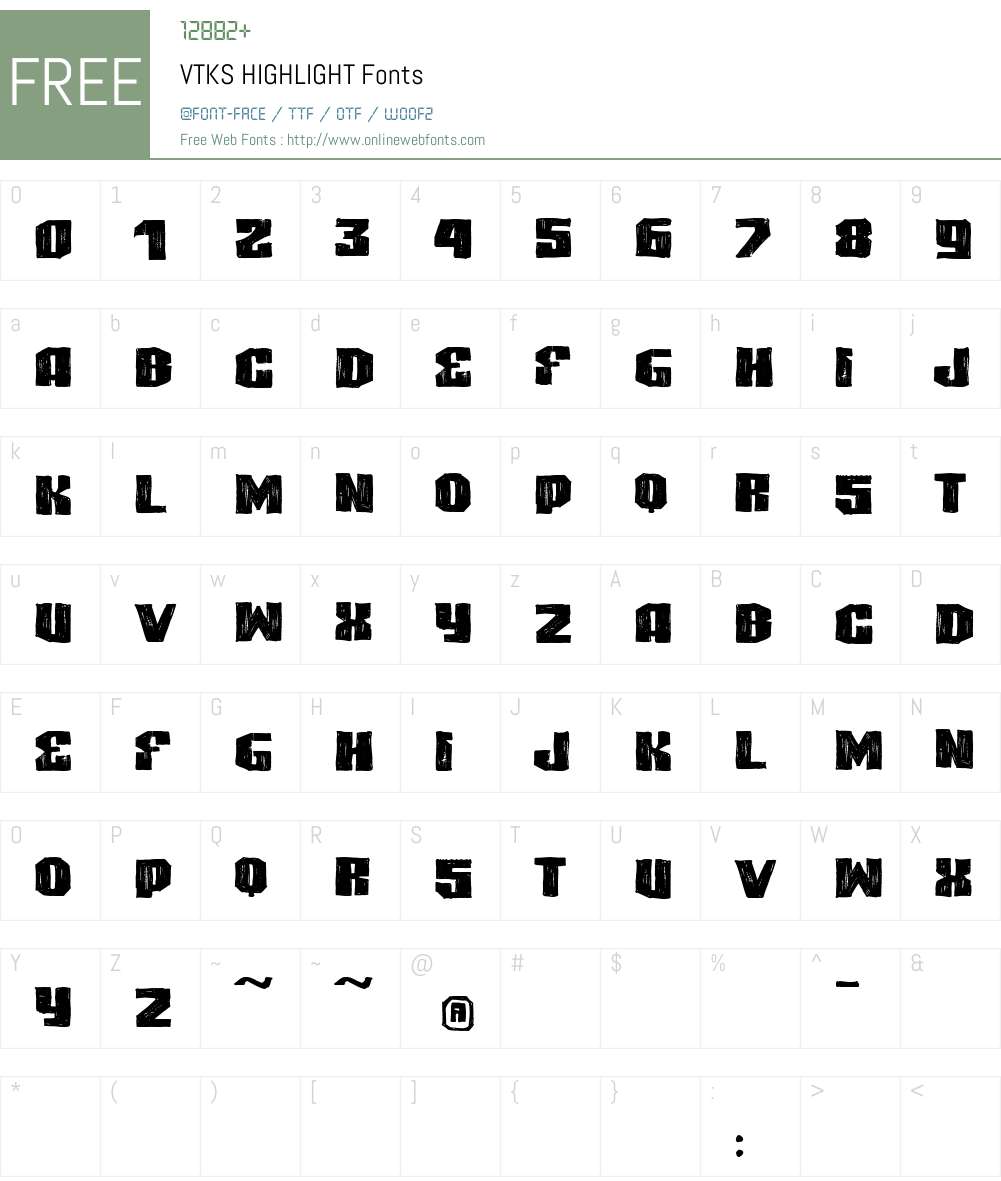 VTKS HIGHLIGHT Font Screenshots