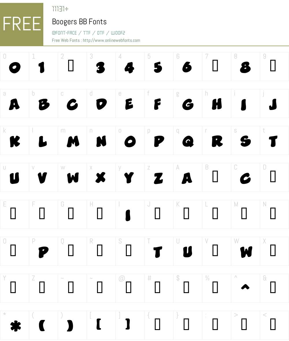 BoogersBB Font Screenshots