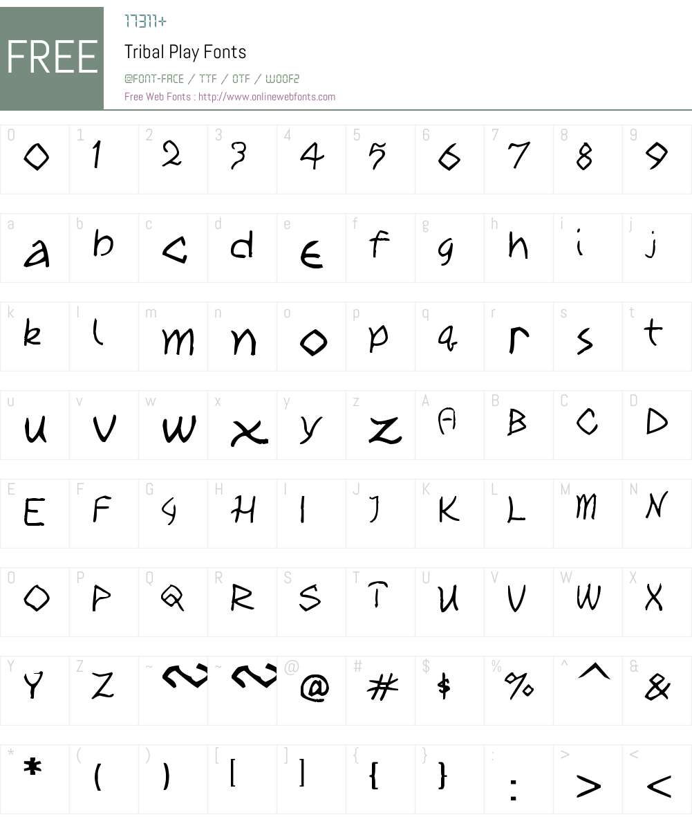 N.A.H. Tribal Font Screenshots
