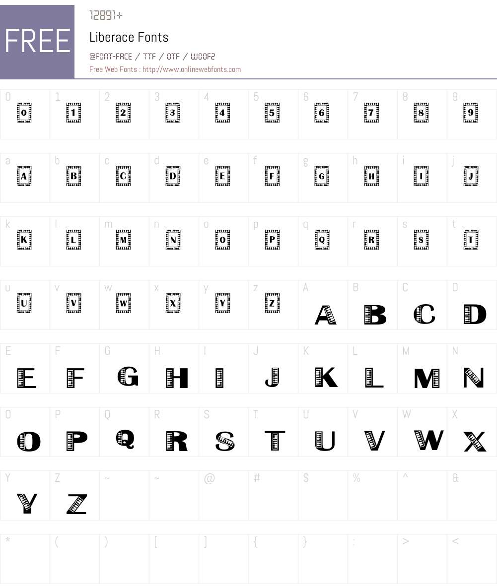 Liberace Font Screenshots