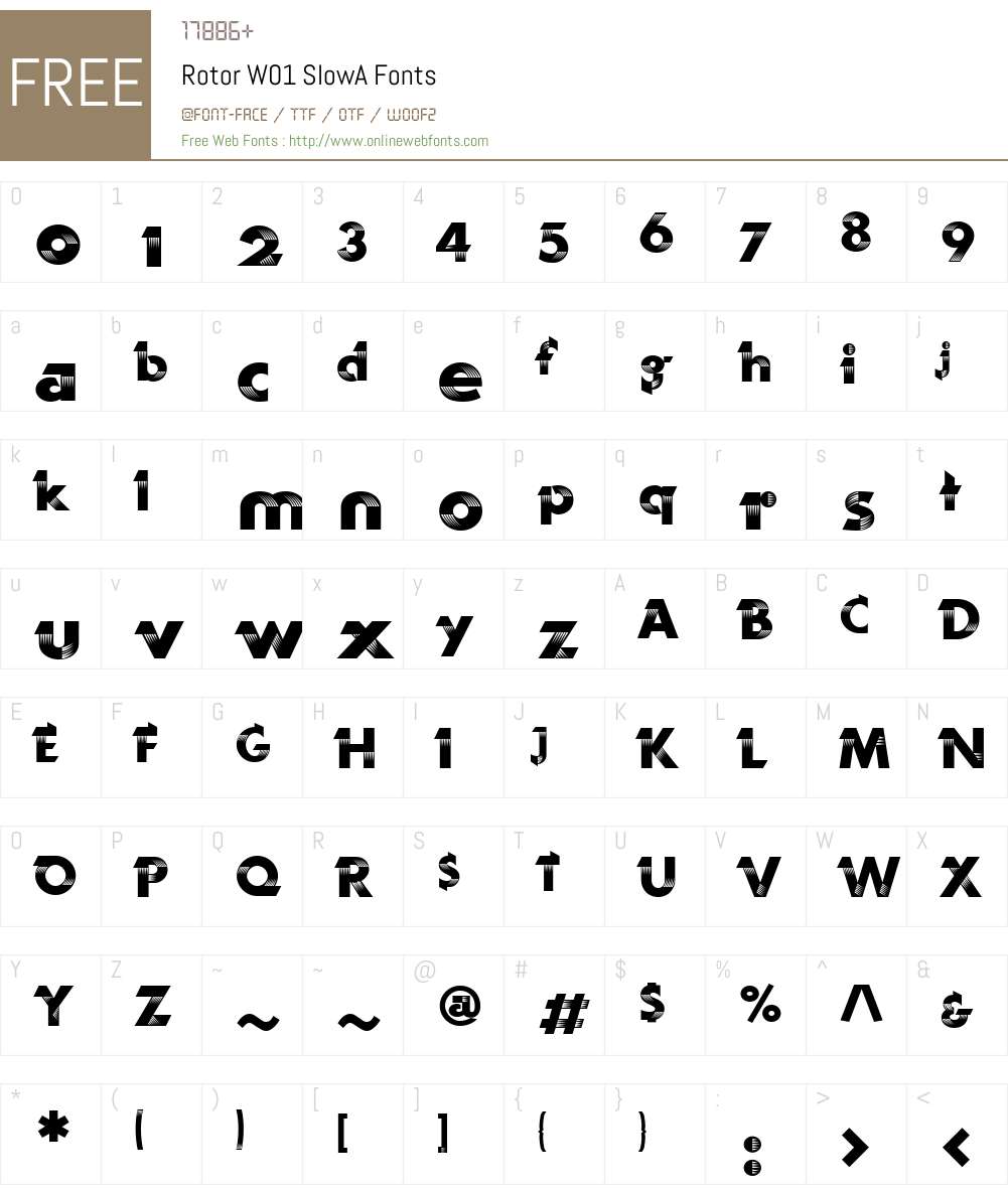 RotorW01-SlowA Font Screenshots