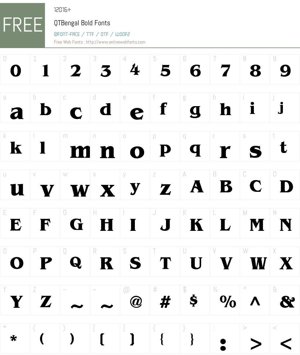 QTBengal Font Screenshots