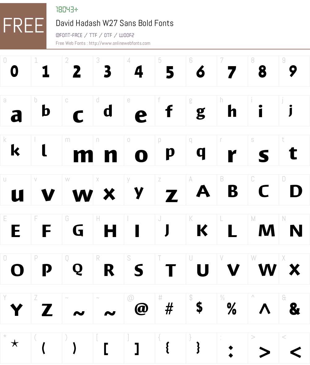 DavidHadashW27Sans-Bold Font Screenshots