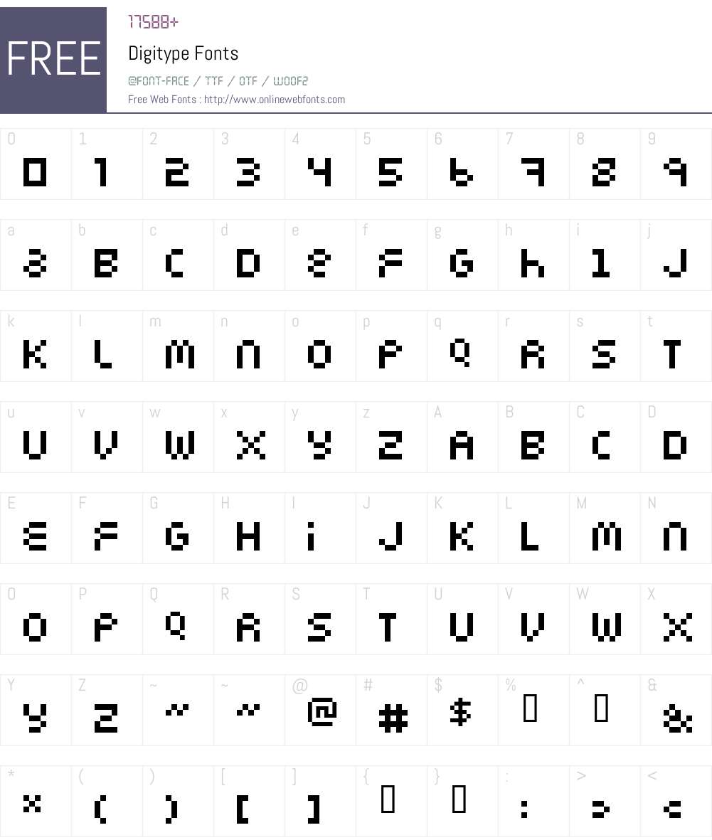 Digitype Font Screenshots